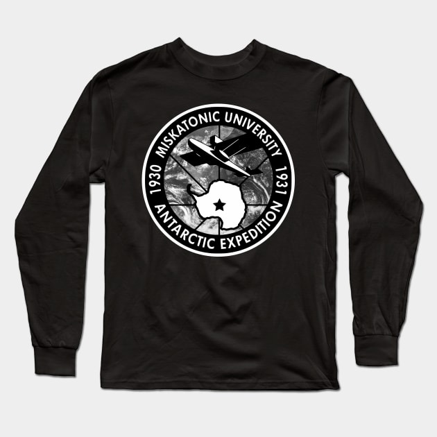 Miskatonic University Antarctic Expedition - Globe Long Sleeve T-Shirt by OriginalDarkPoetry